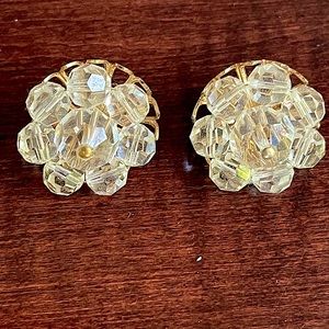 Napier vintage crystal cluster earrings
